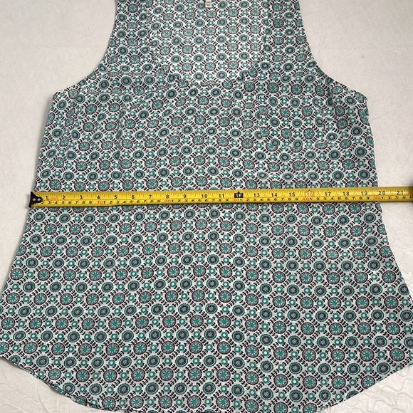Joie Rain B multicolor Court teal green silk tank top - Picture 8 of 11